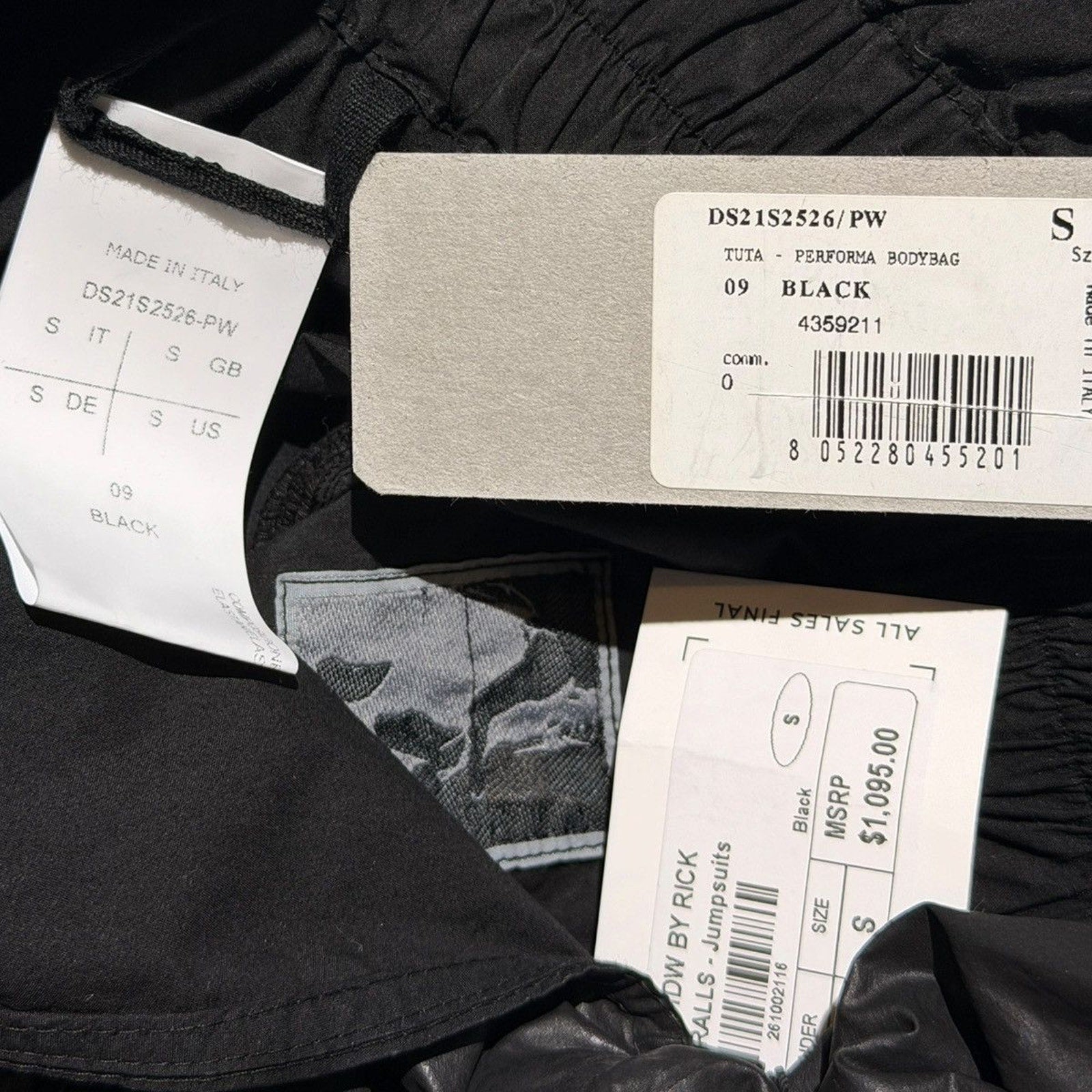Waxed “body bag” jumpsuit