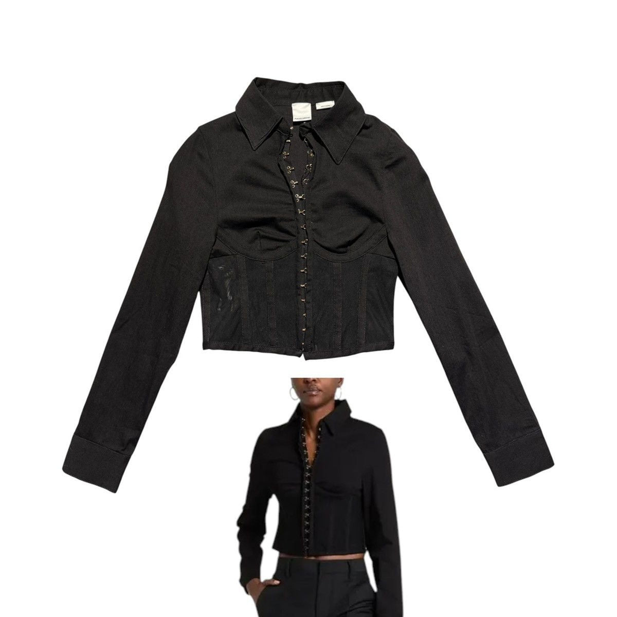 Cropped Corset button down