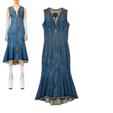 Wave maxi denim dress