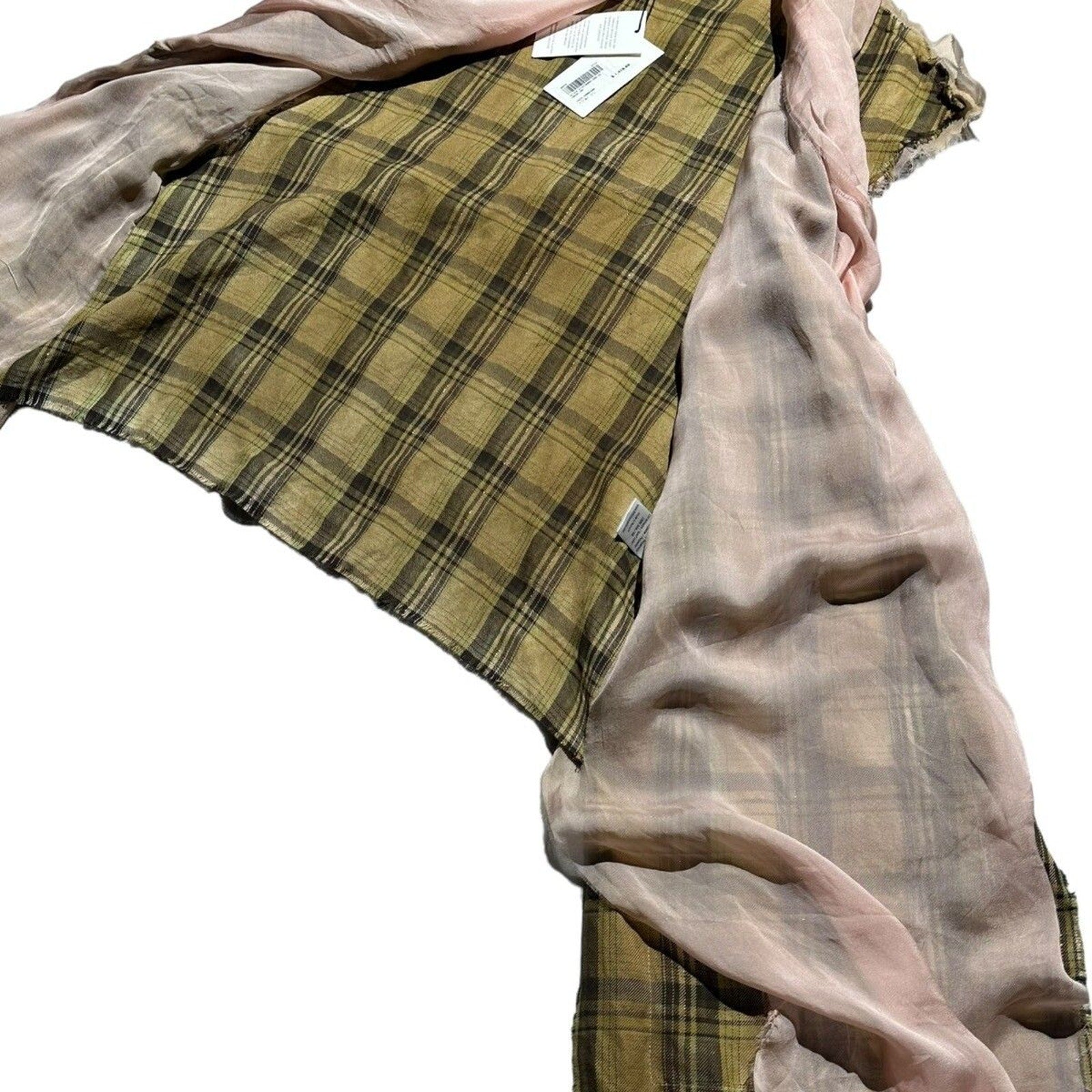 Linen Plaid Silk hooded flannel