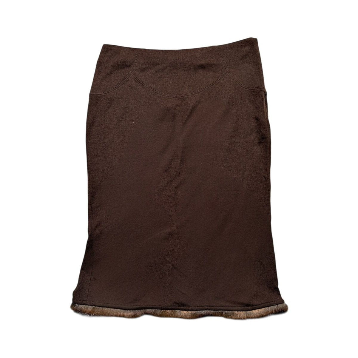 Fur trim ruffled skirt