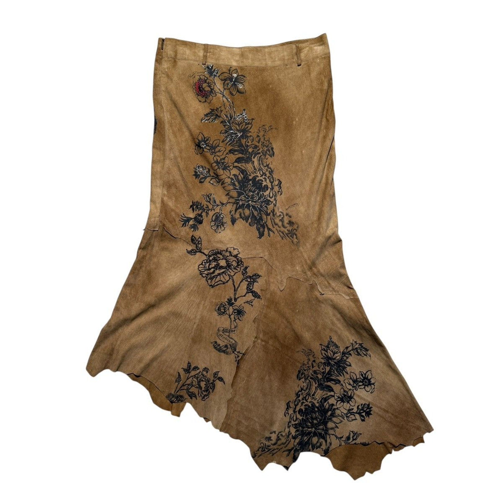 2003 leather tattoo maxi skirt