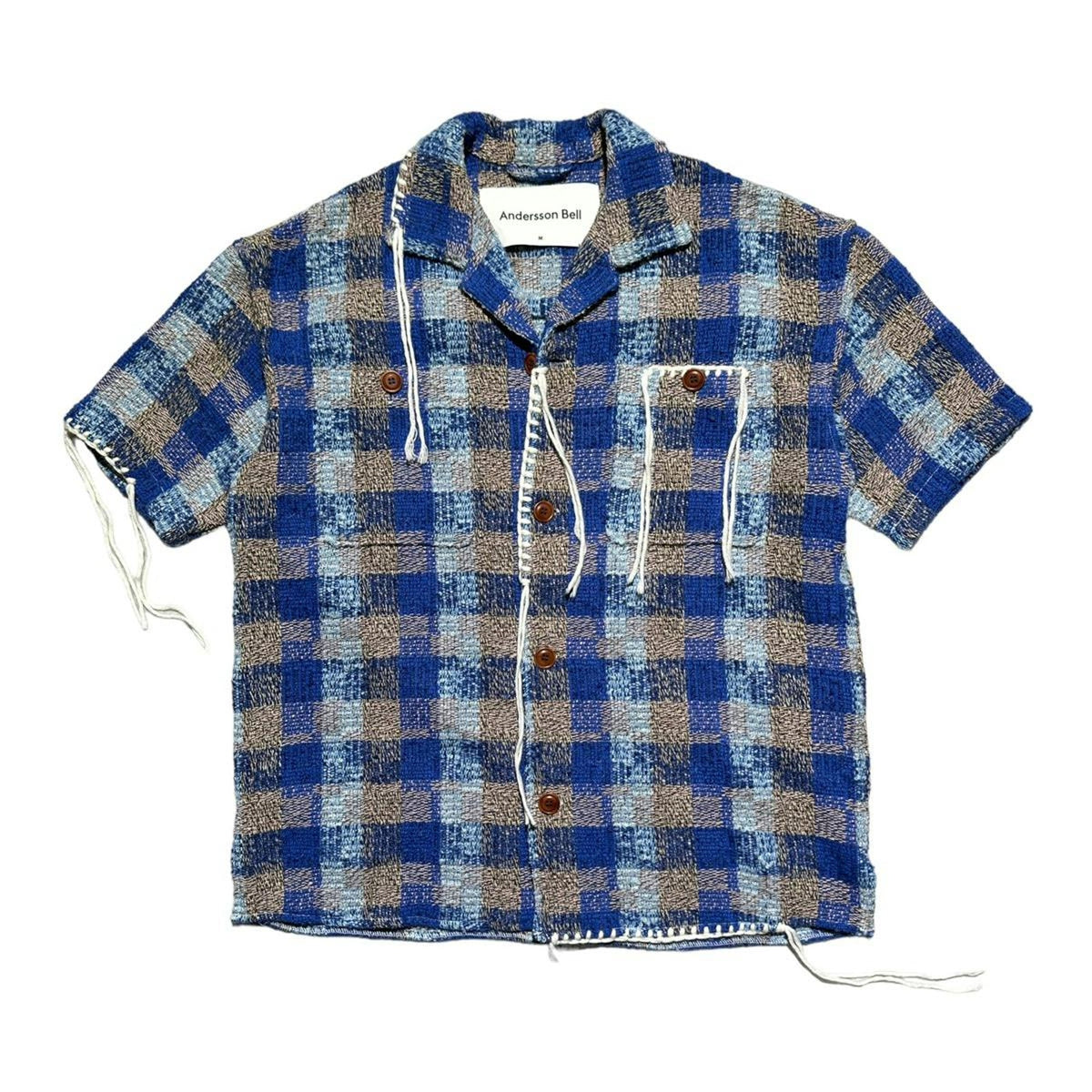 Crochet knit Kenley check shirt