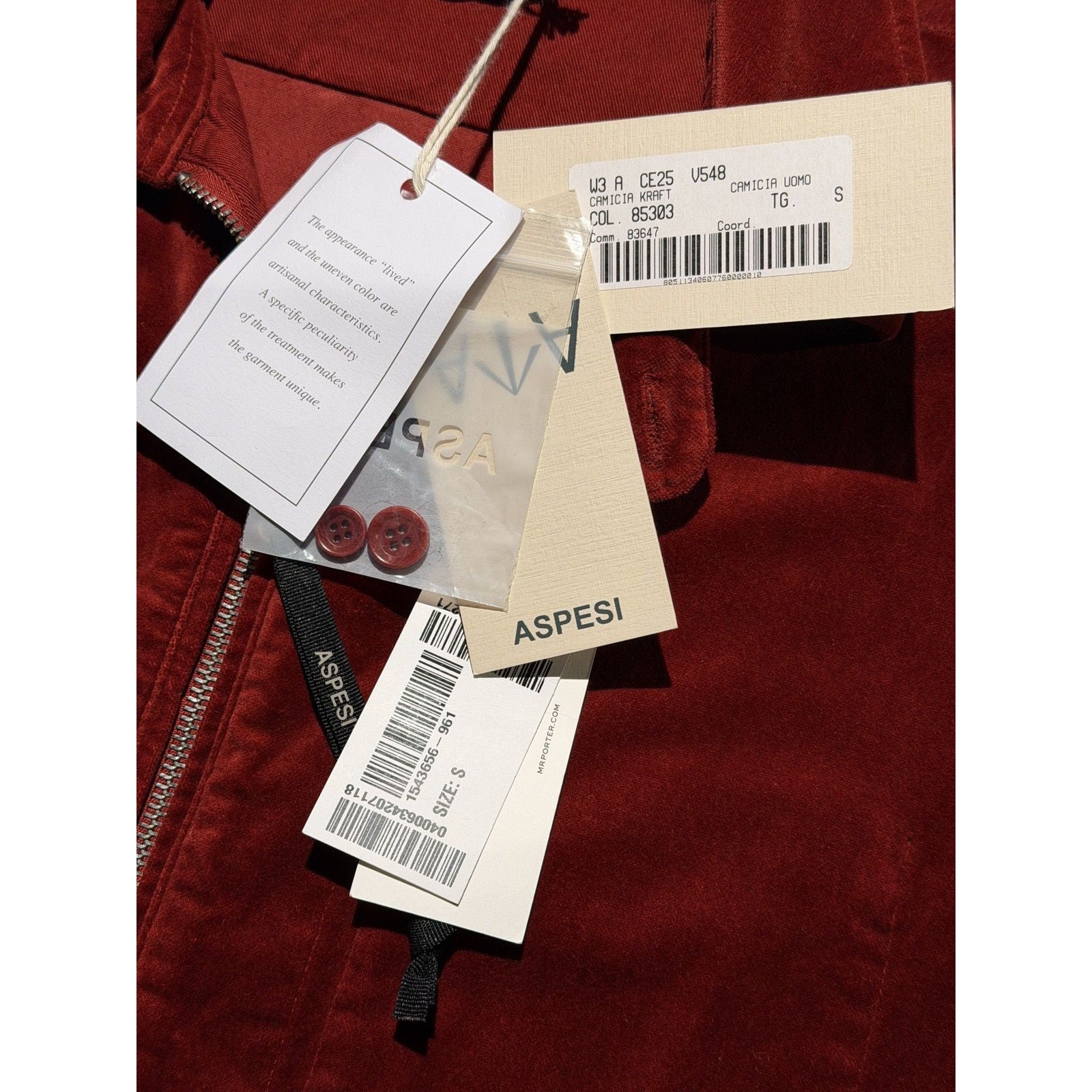Velvet cotton zip up overshirt