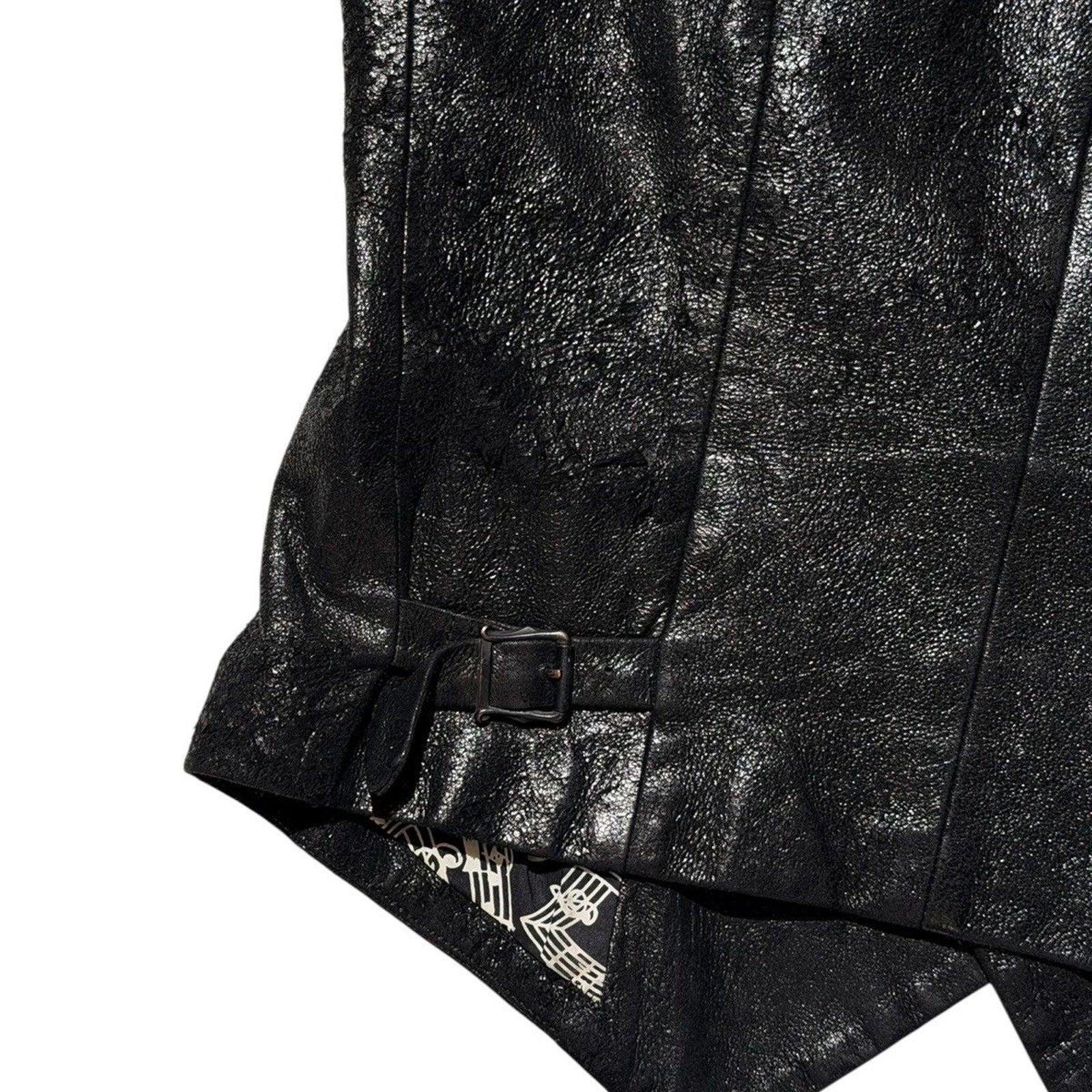 Archive Blistered leather double breast vest