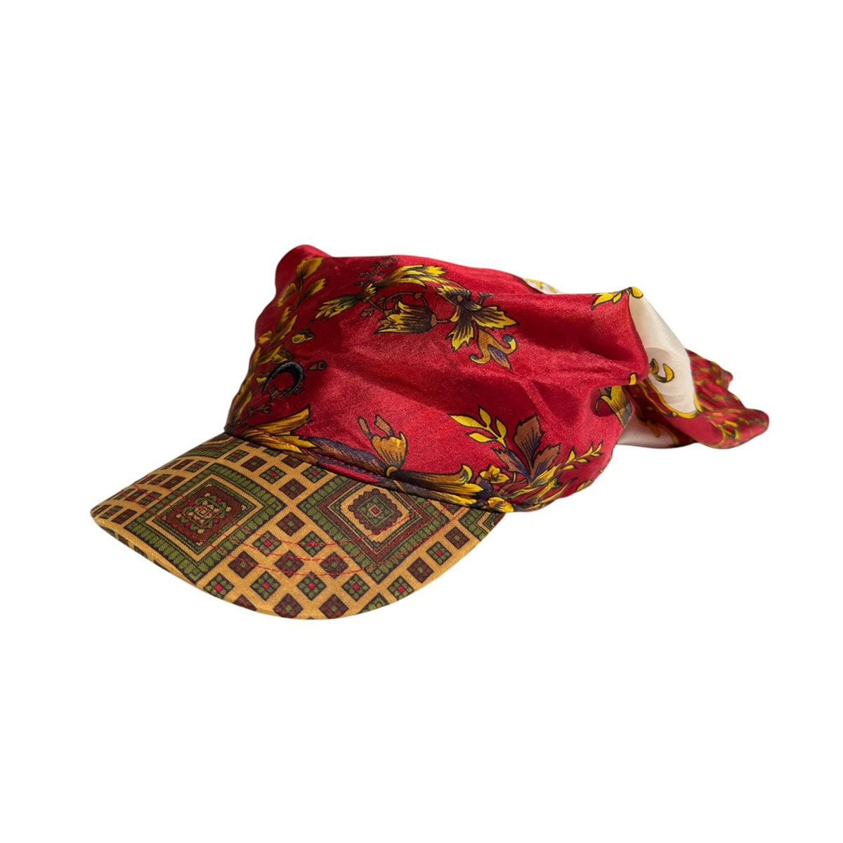 Silk scarf veiled cap