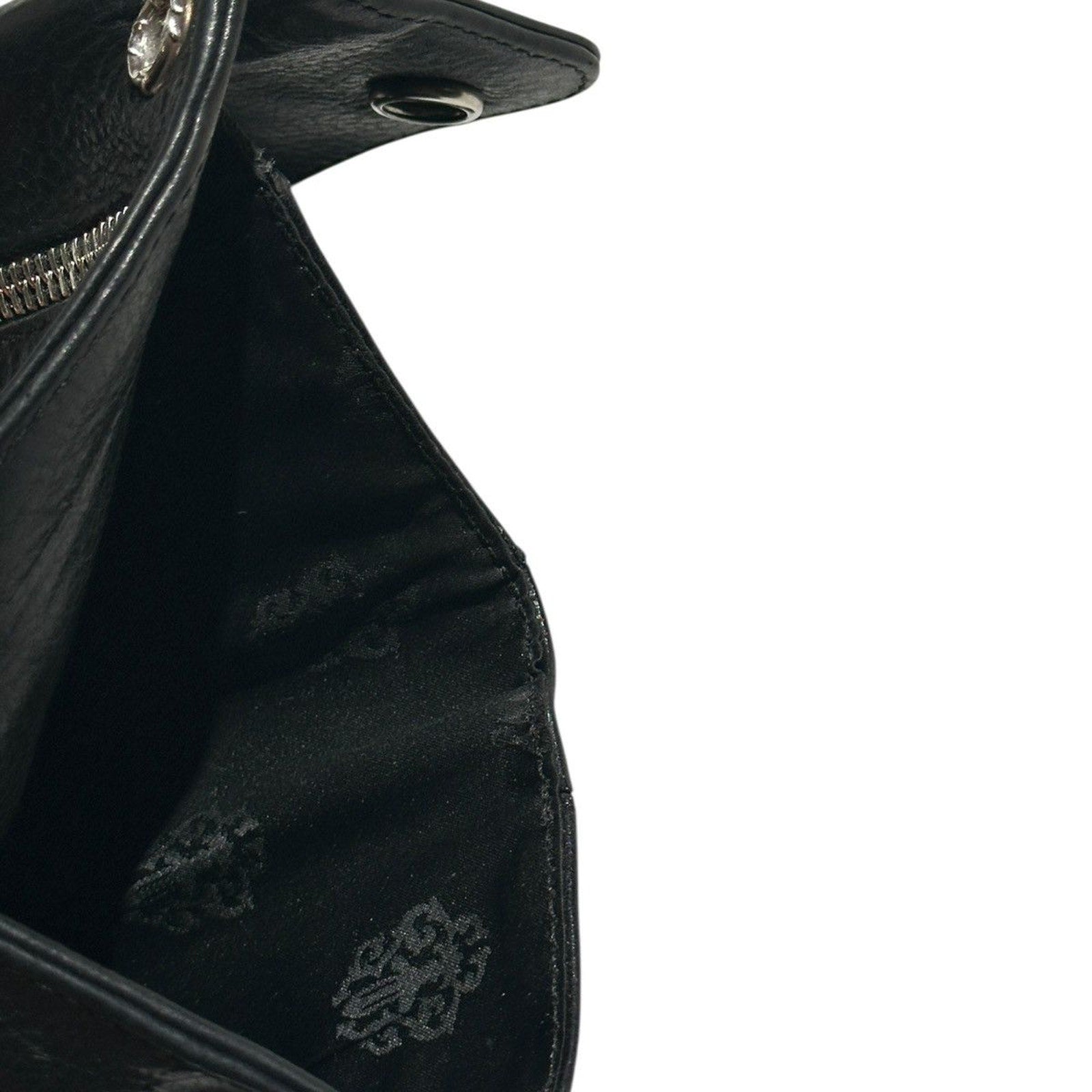 Tri fold triple leather dagger zip wallet