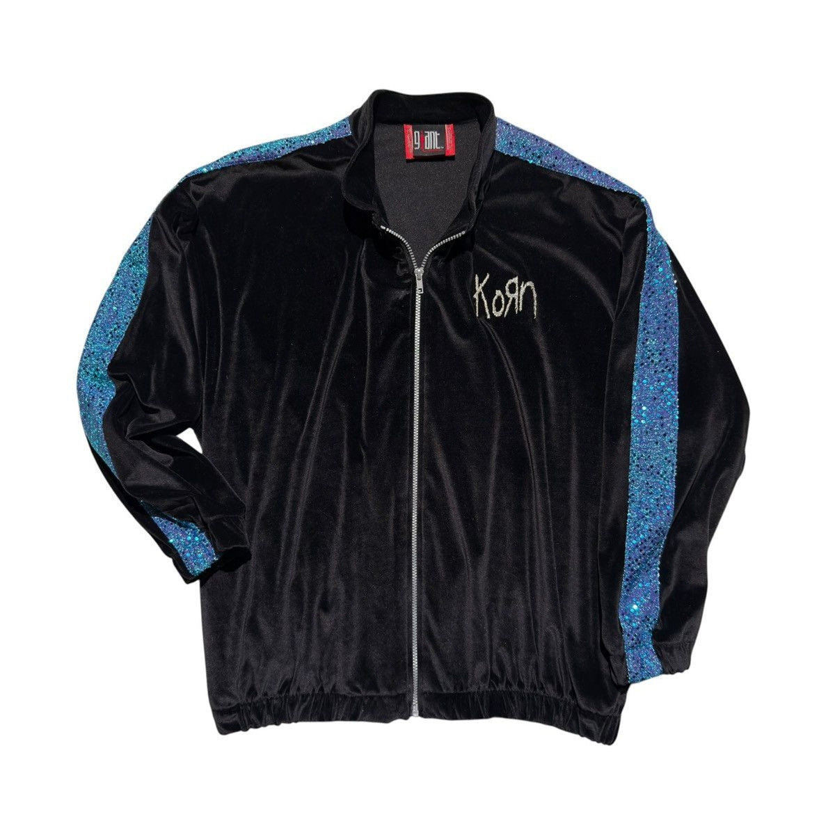 Korn sequin stripe velour jacket