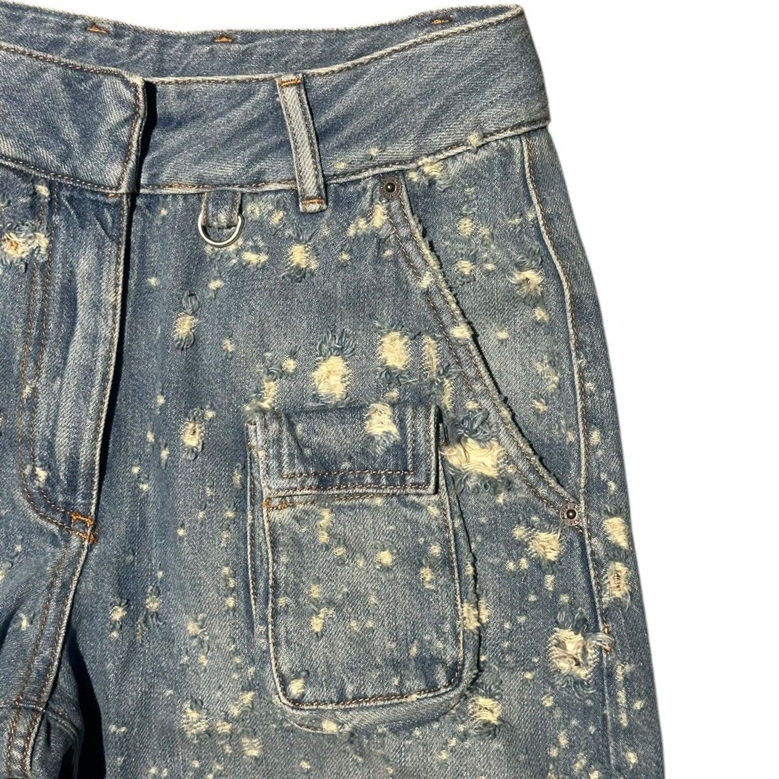 distressed baggy cargo denim