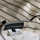 Striped silk/linen ecru trouser