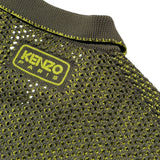 Open knit mesh polo shirt