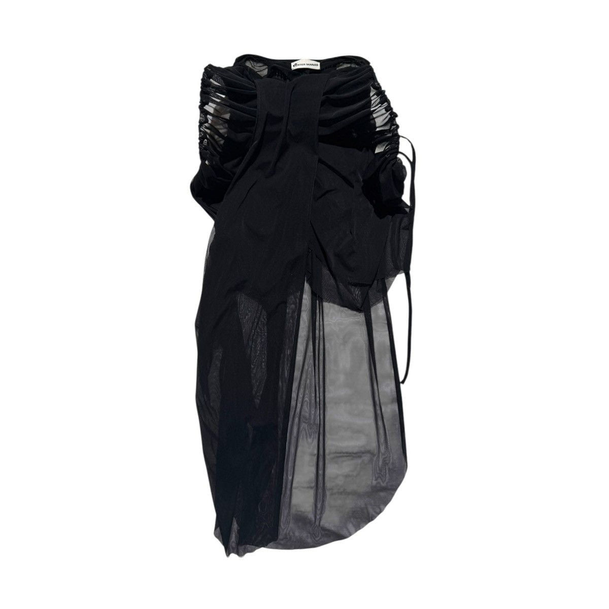 Mesh asymmetric cut out hip skirt