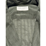 Shawl collar striped silk blend shirt