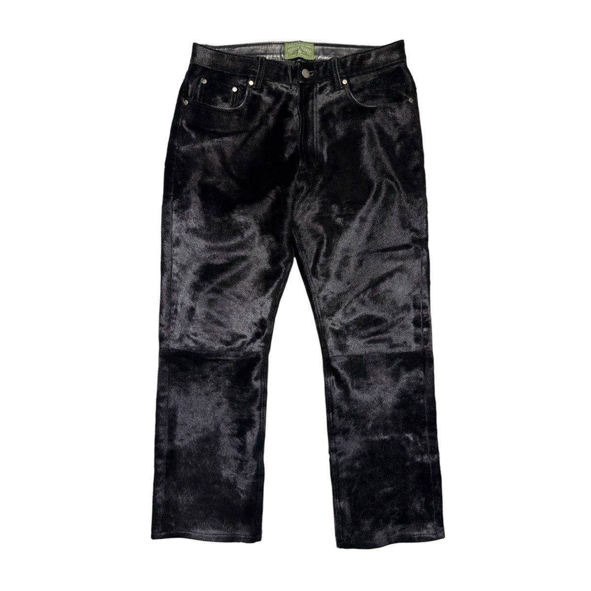 Ponyhair calf leather pants