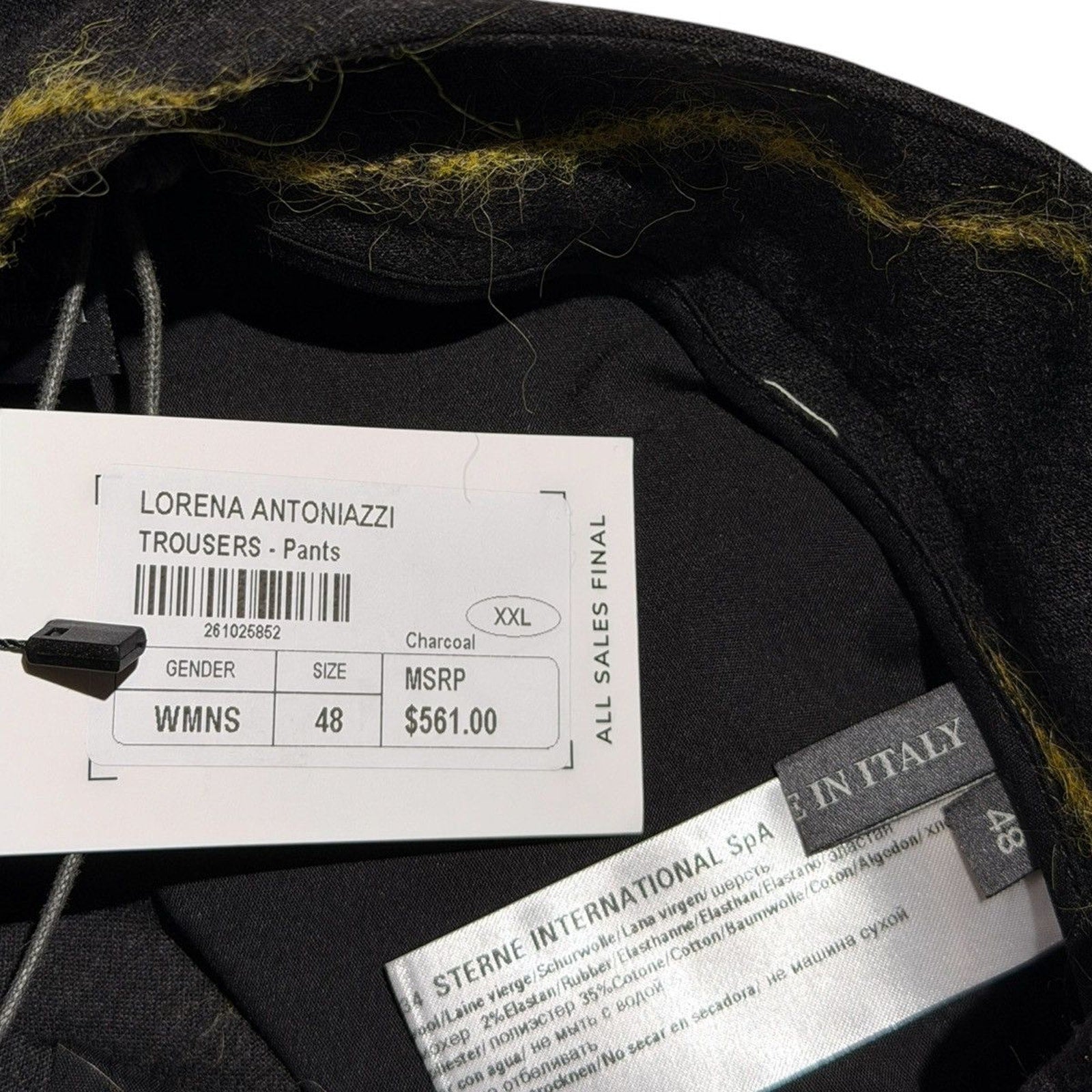 Wool mohair striped trouser