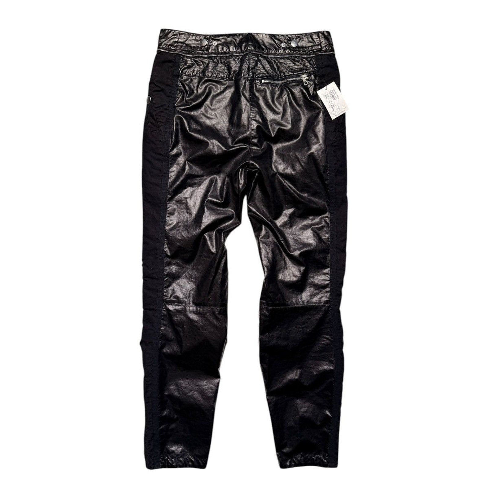 Waxed moto trouser