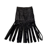 ELV denim x The Outnet fringe leather skirt