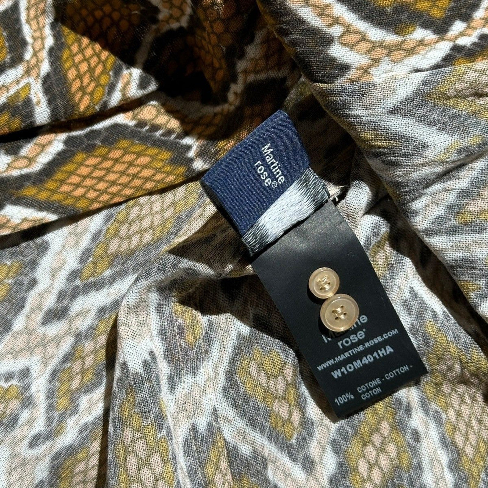 Snake skin print button down