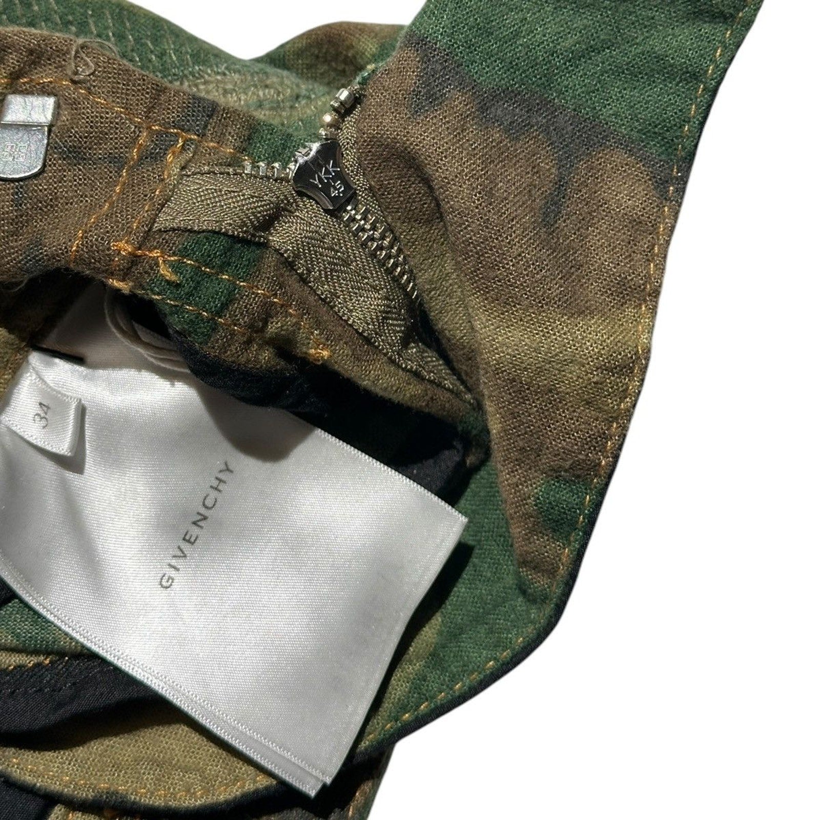 Distressed Boro camouflage shorts