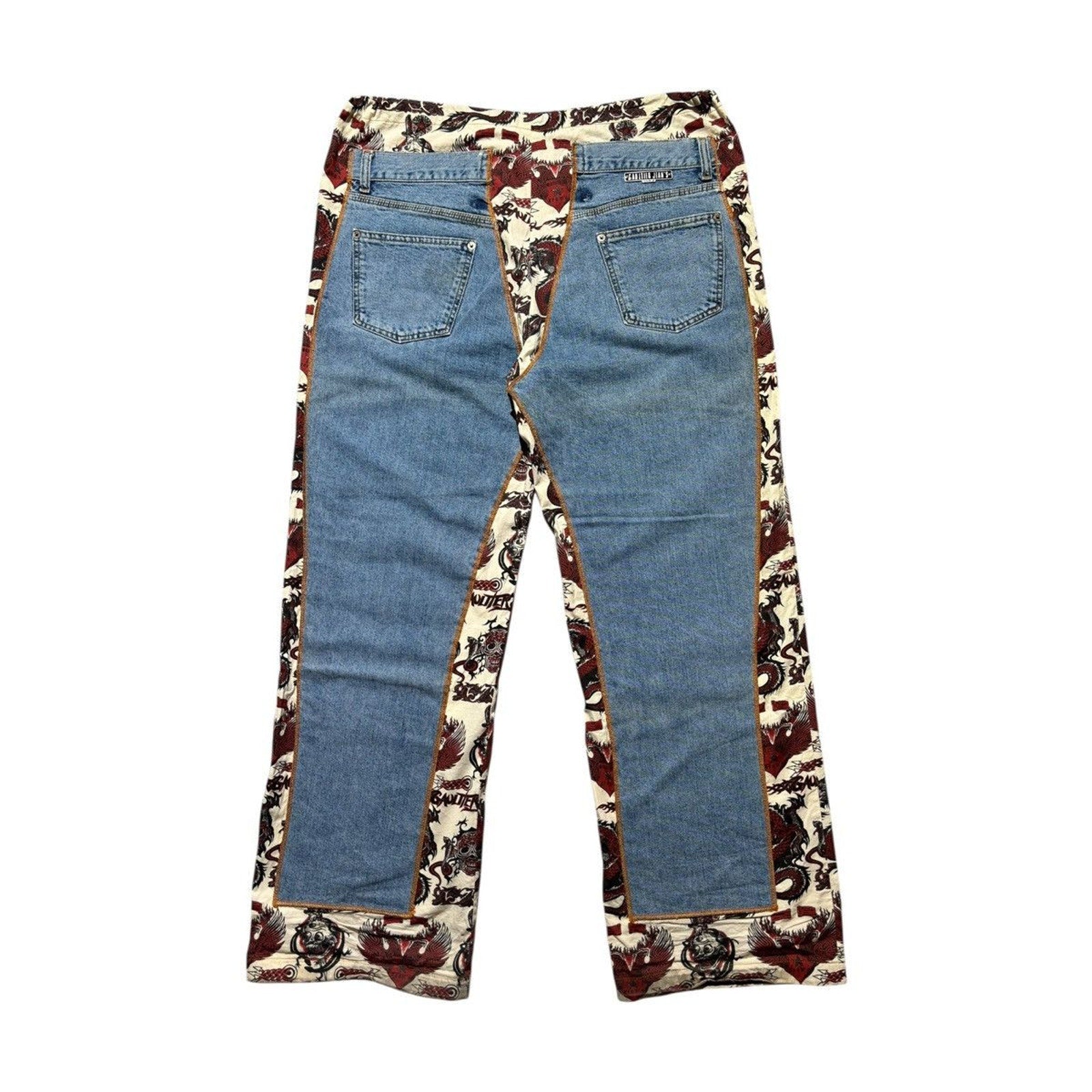 Double paneled dragon print pant