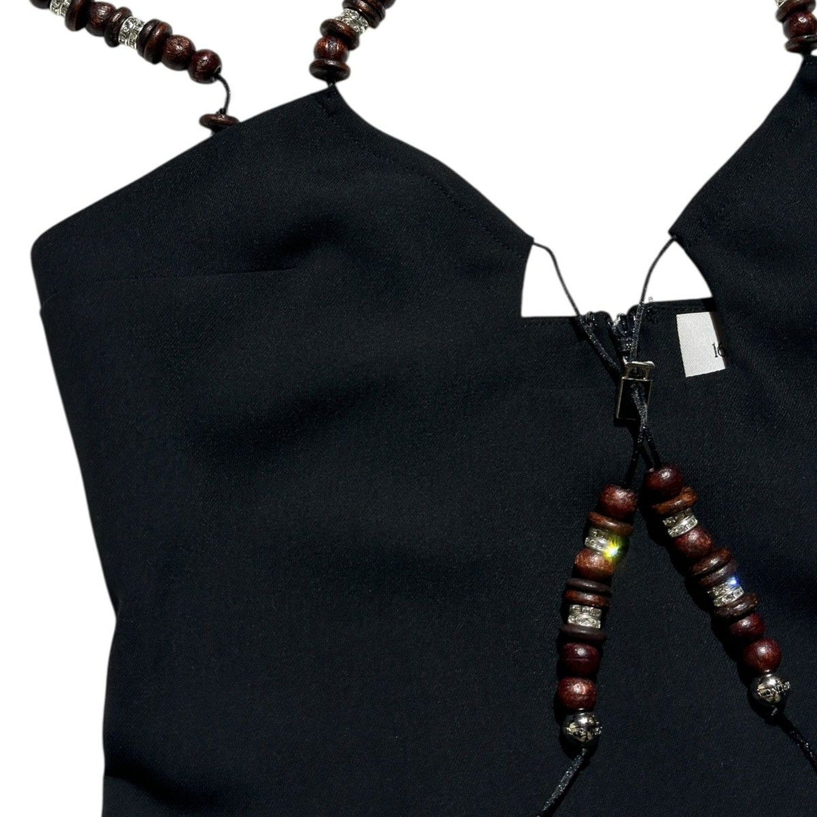 Solarte beaded crepe tank blouse