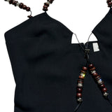 Solarte beaded crepe tank blouse