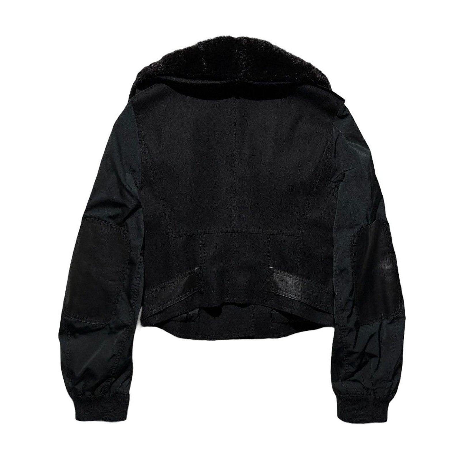 FW11 Runway Mink fur trim cropped biker jacket