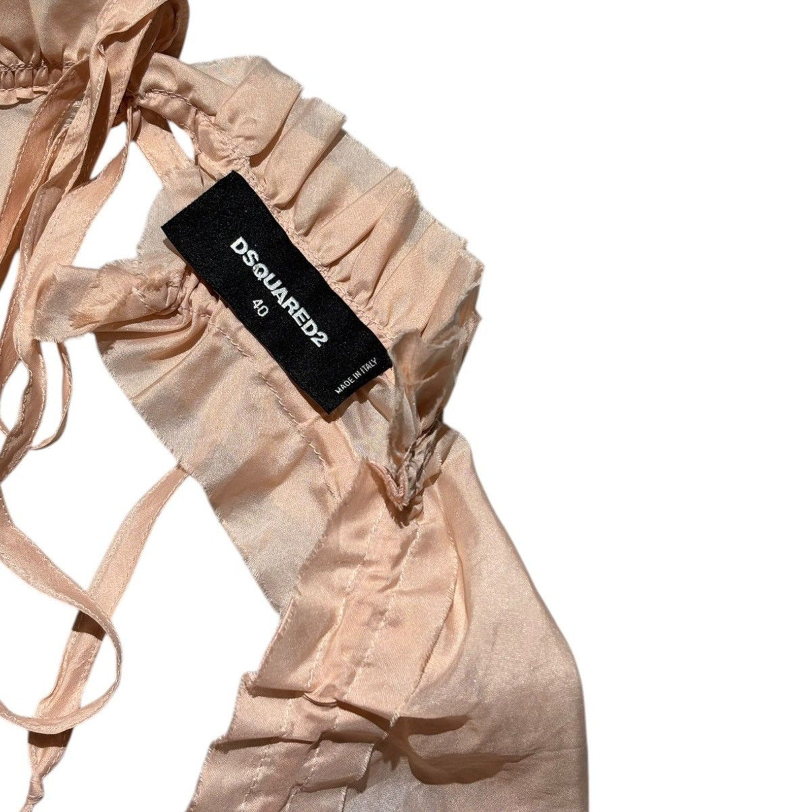 SS19 draped silk blend lace tie dress