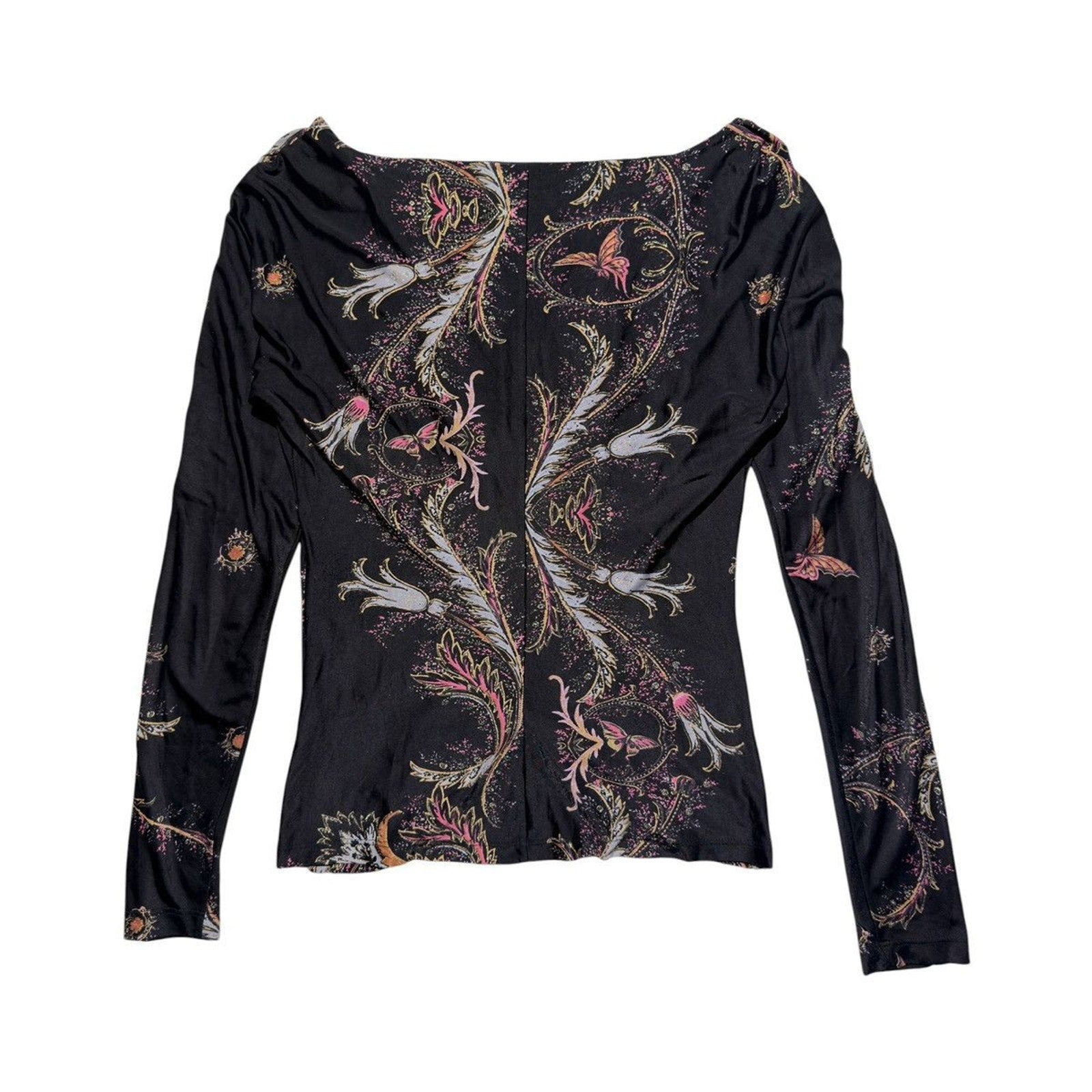 FW2004 leather trim graphic top