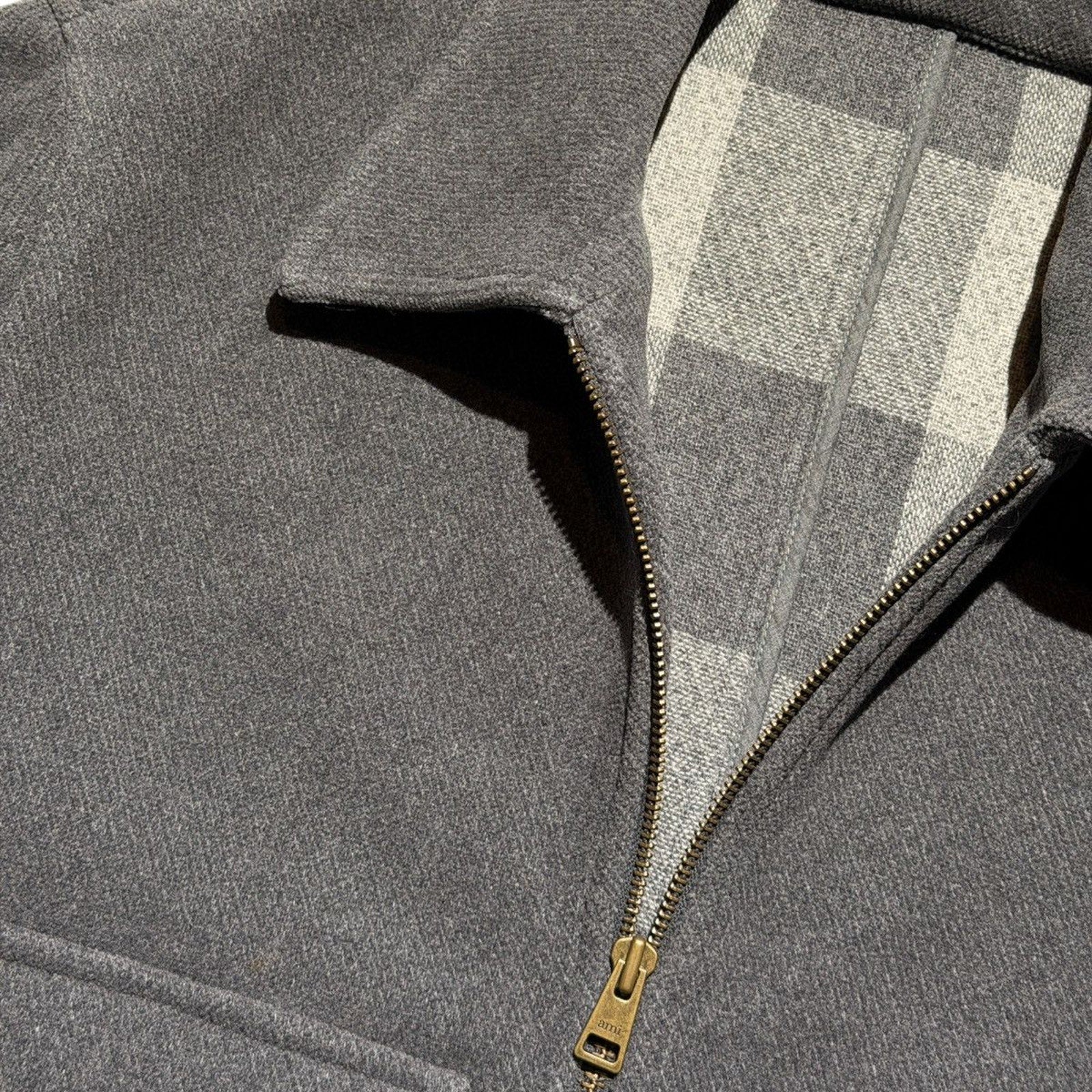 Heavy wool zip front jacket