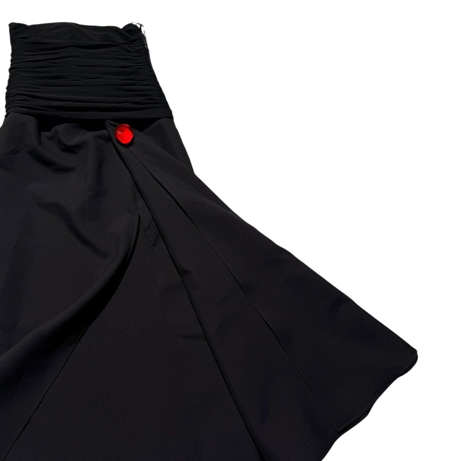 Ruched Waist Slit Hem Maxi Skirt