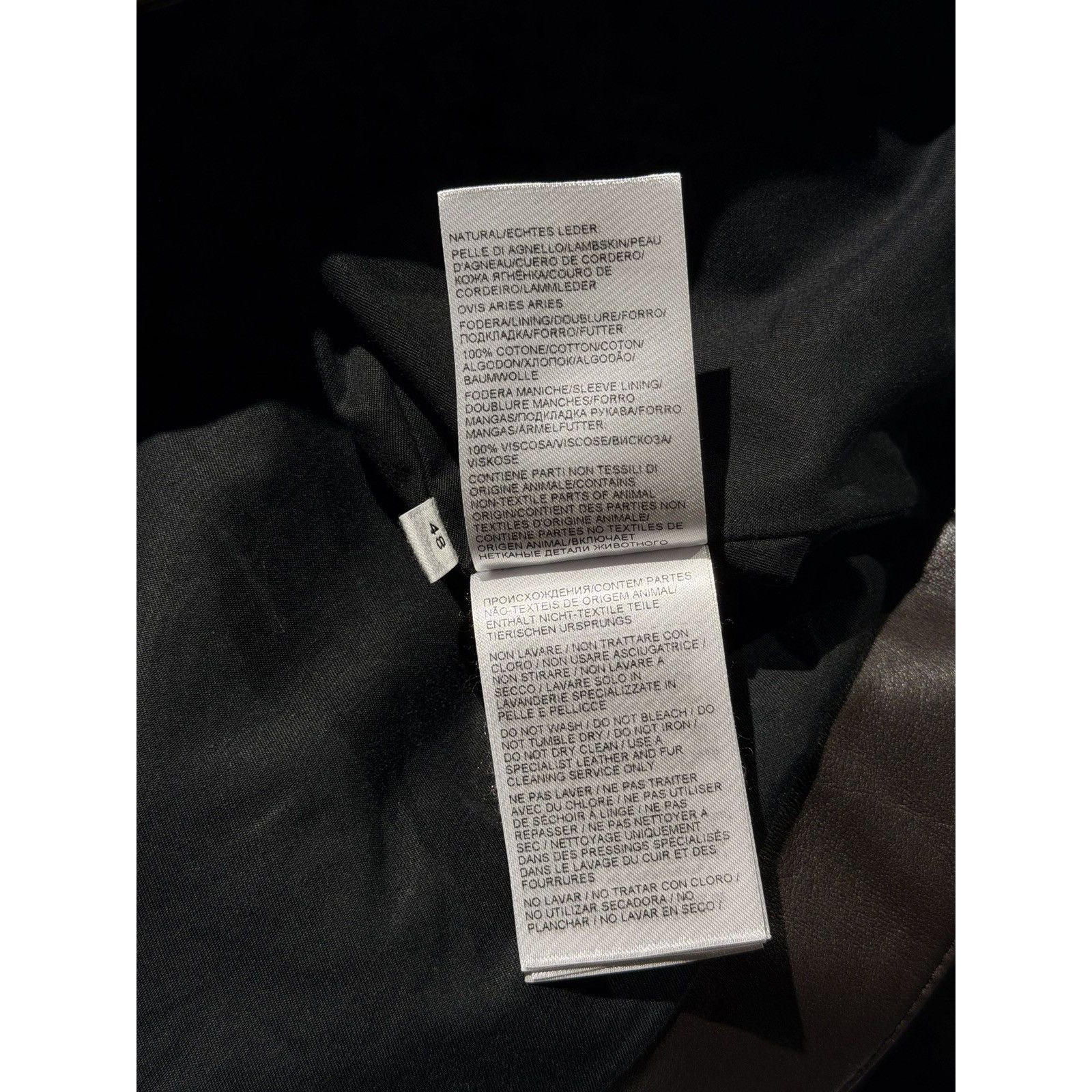 Intrecciato collar leather jacket