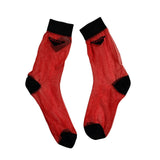 Sheer mesh logo socks