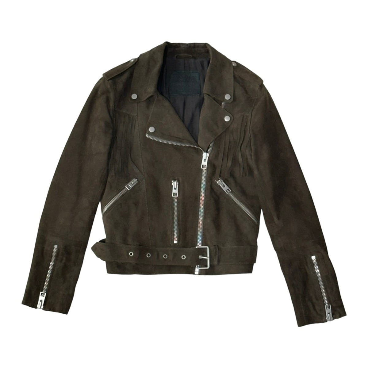 fringe sueded leather jacket