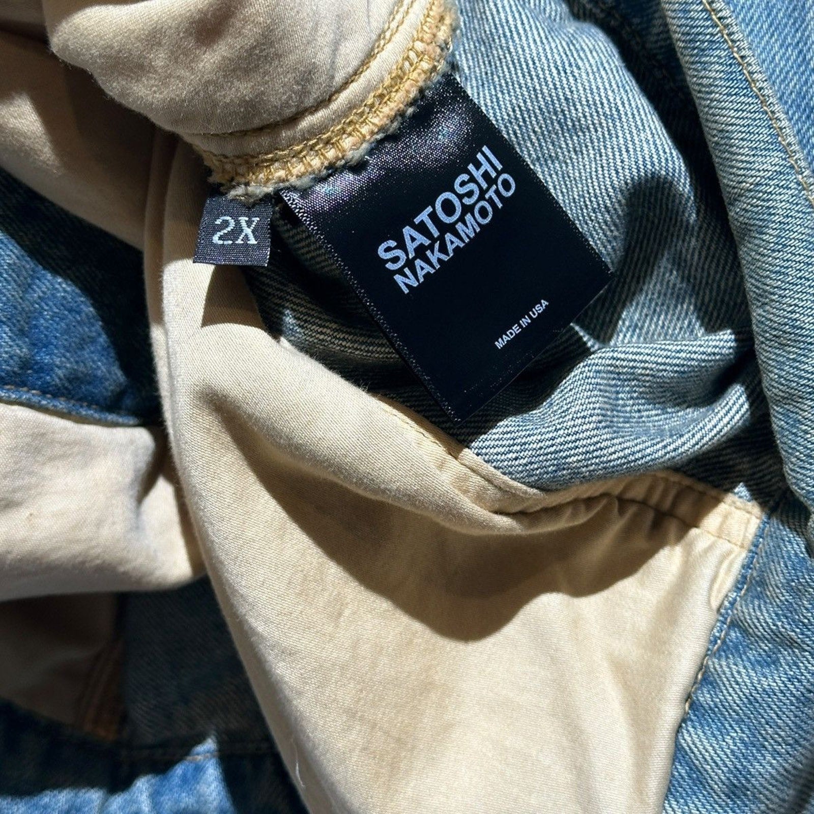 Padded moto trucker denim jacket