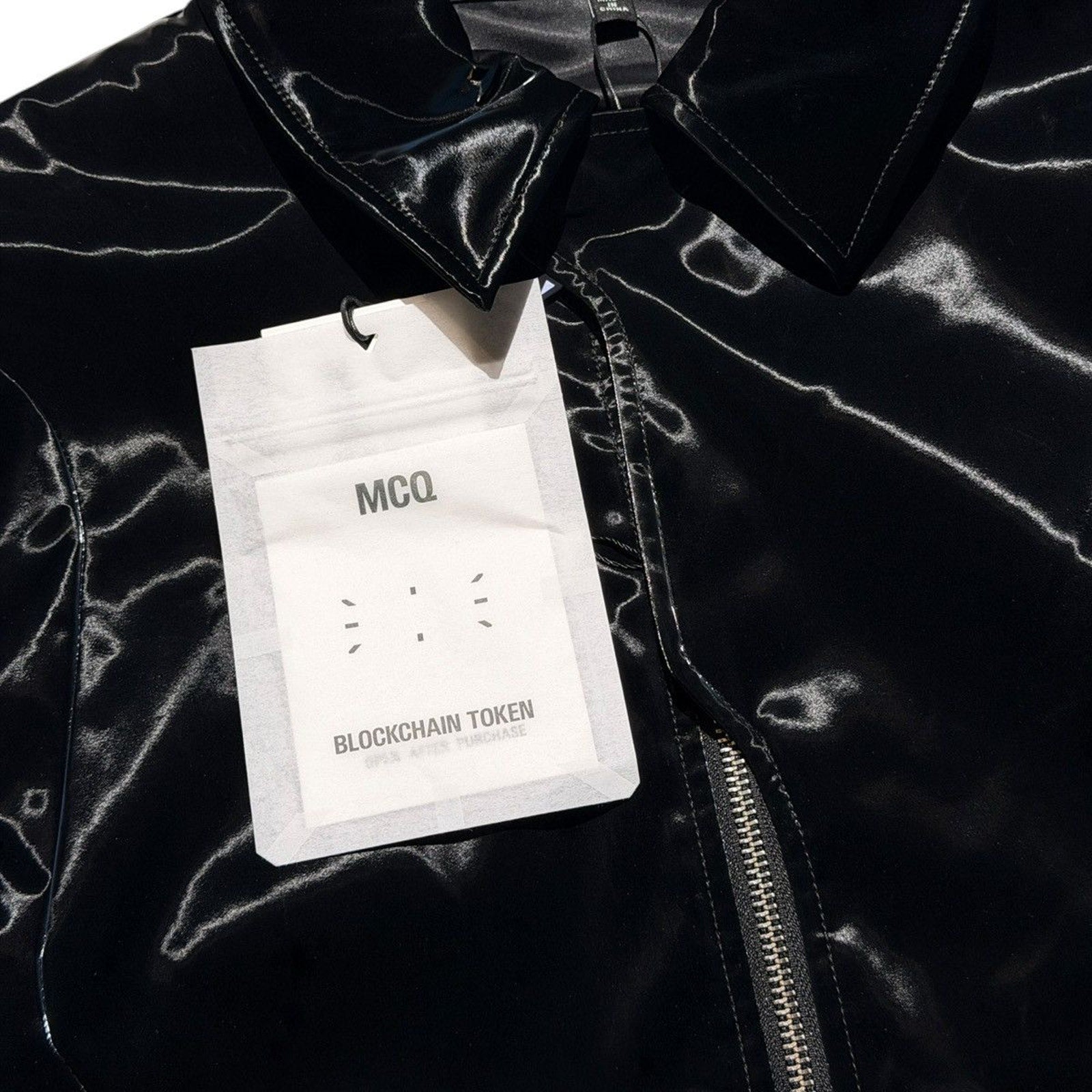Glossy nylon zippered jacket
