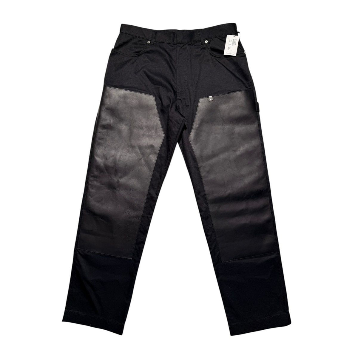 Leather panel carpenter pant