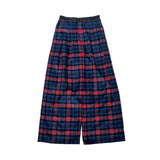 Plaid wide leg baggy trouser