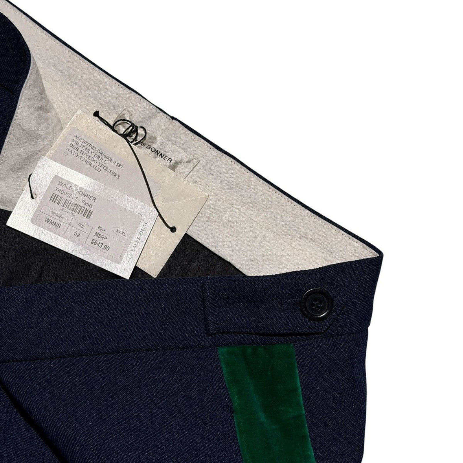 Satin stripe military drill trouser