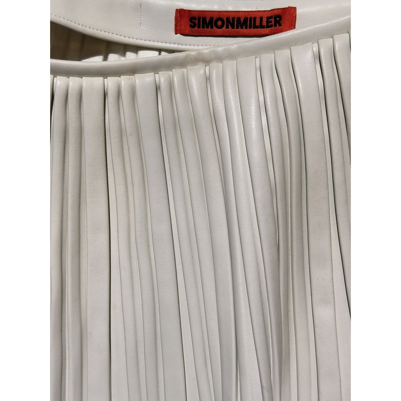 Pleated faux leather skirt