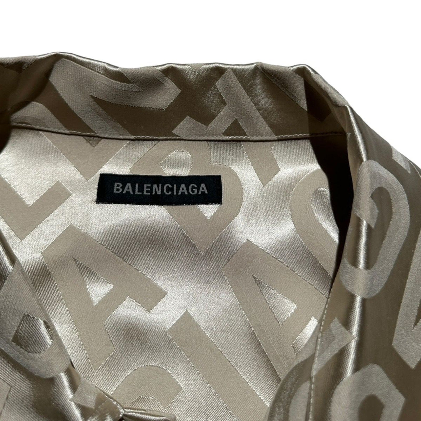 Logo fluid jacquard pajama shirt