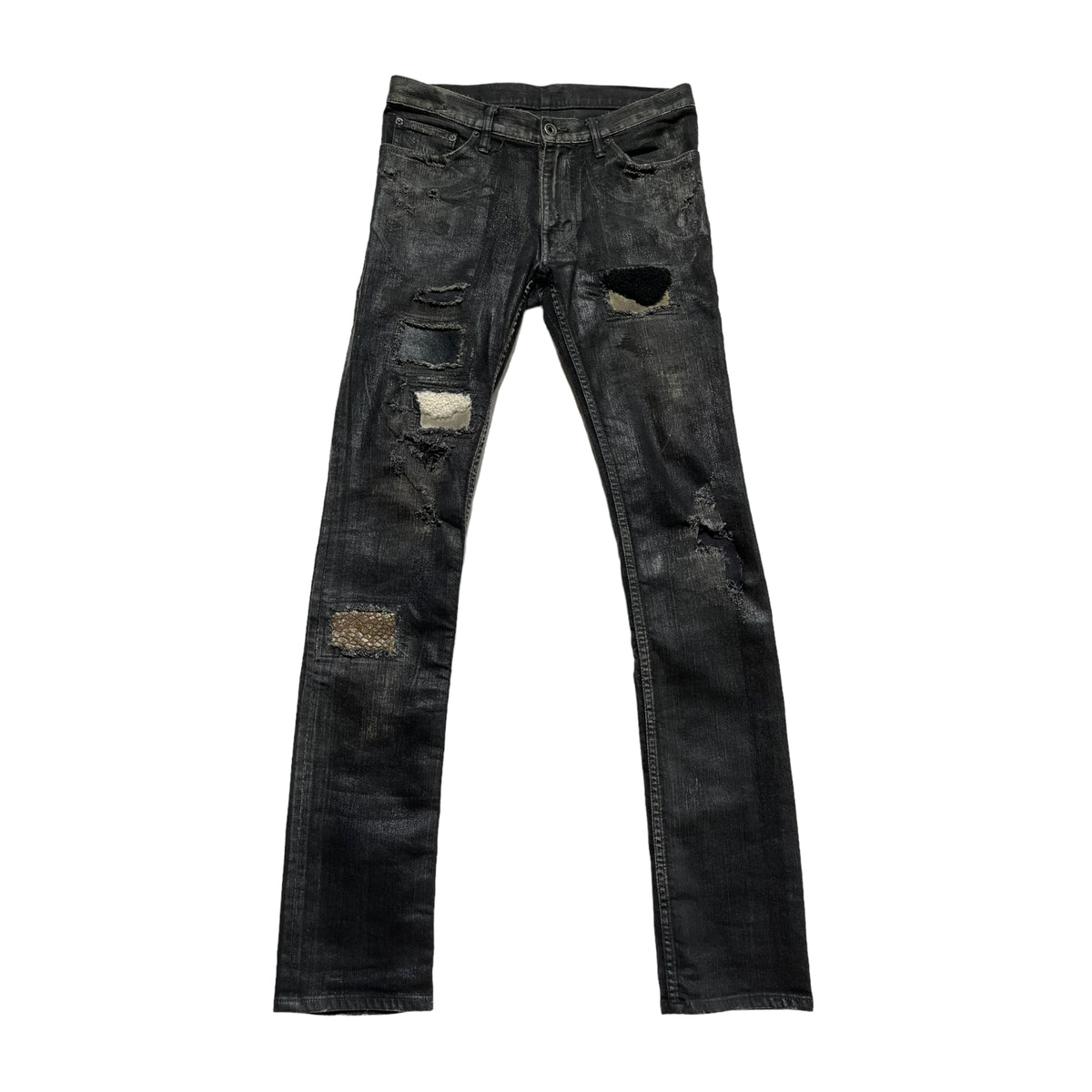 waxed patchwork denim