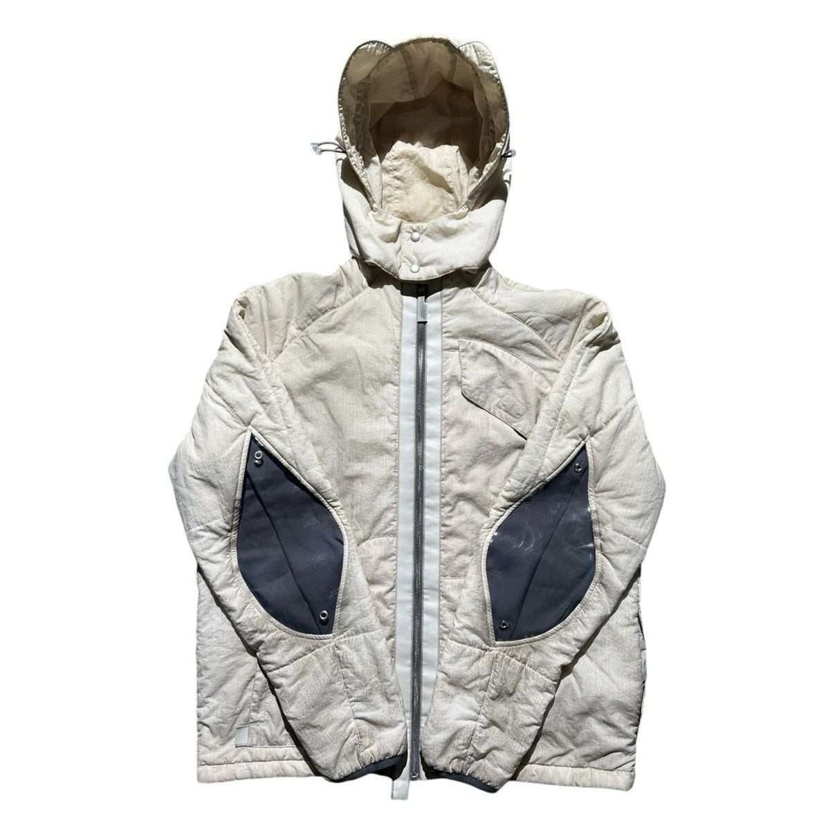 Dissection padded hooded jacket