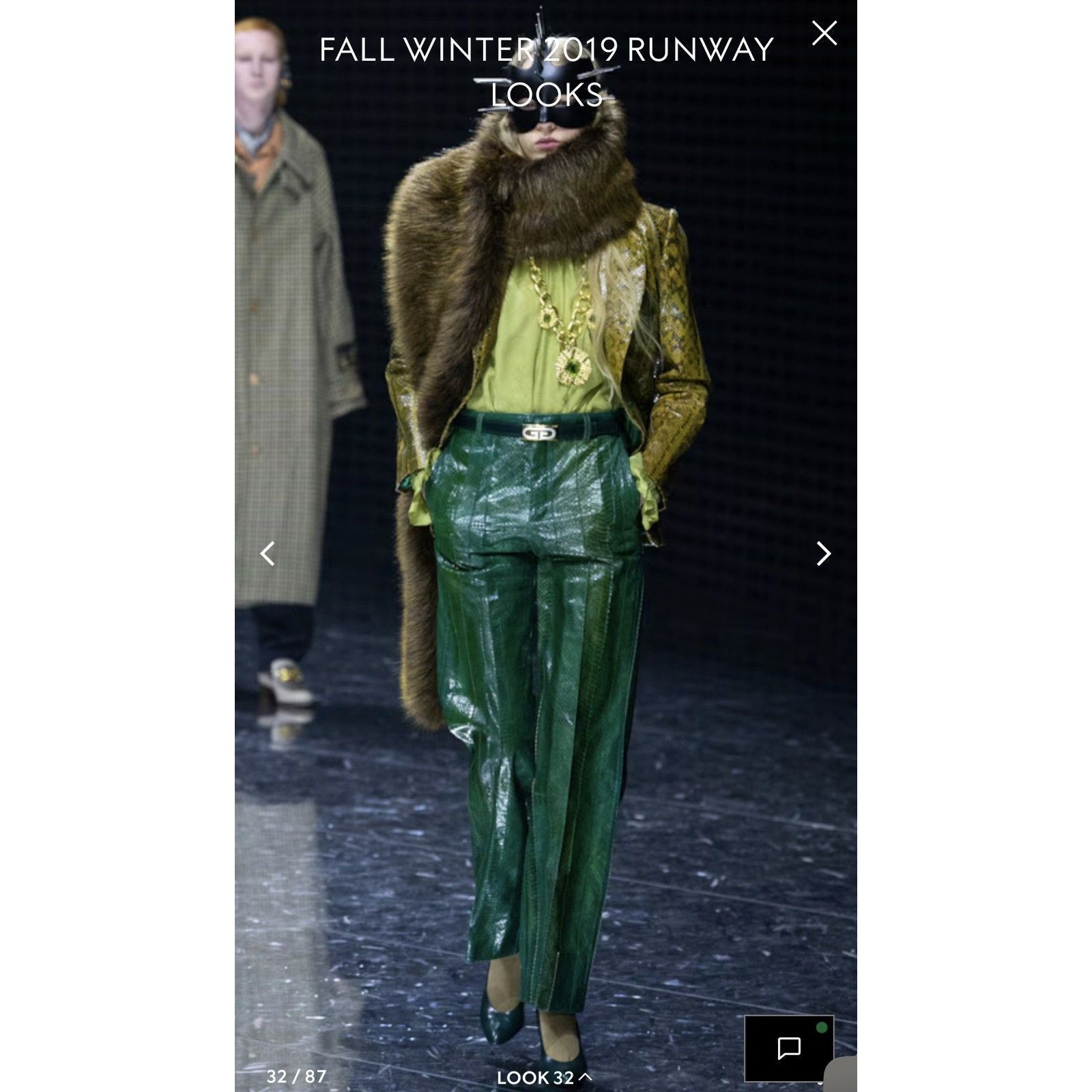 FW19 runway python leather pant