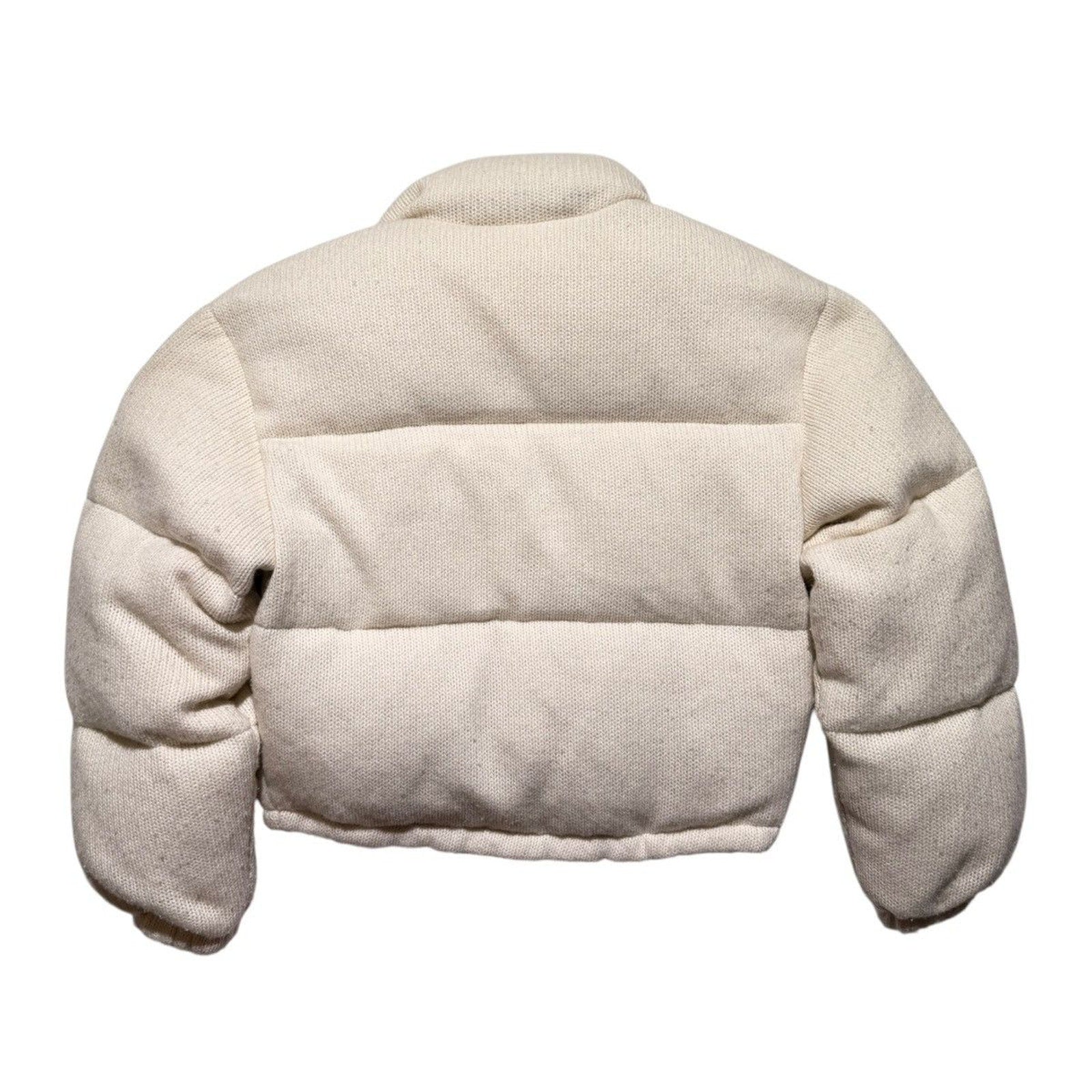 Cashmere wool puffer logo jacket
