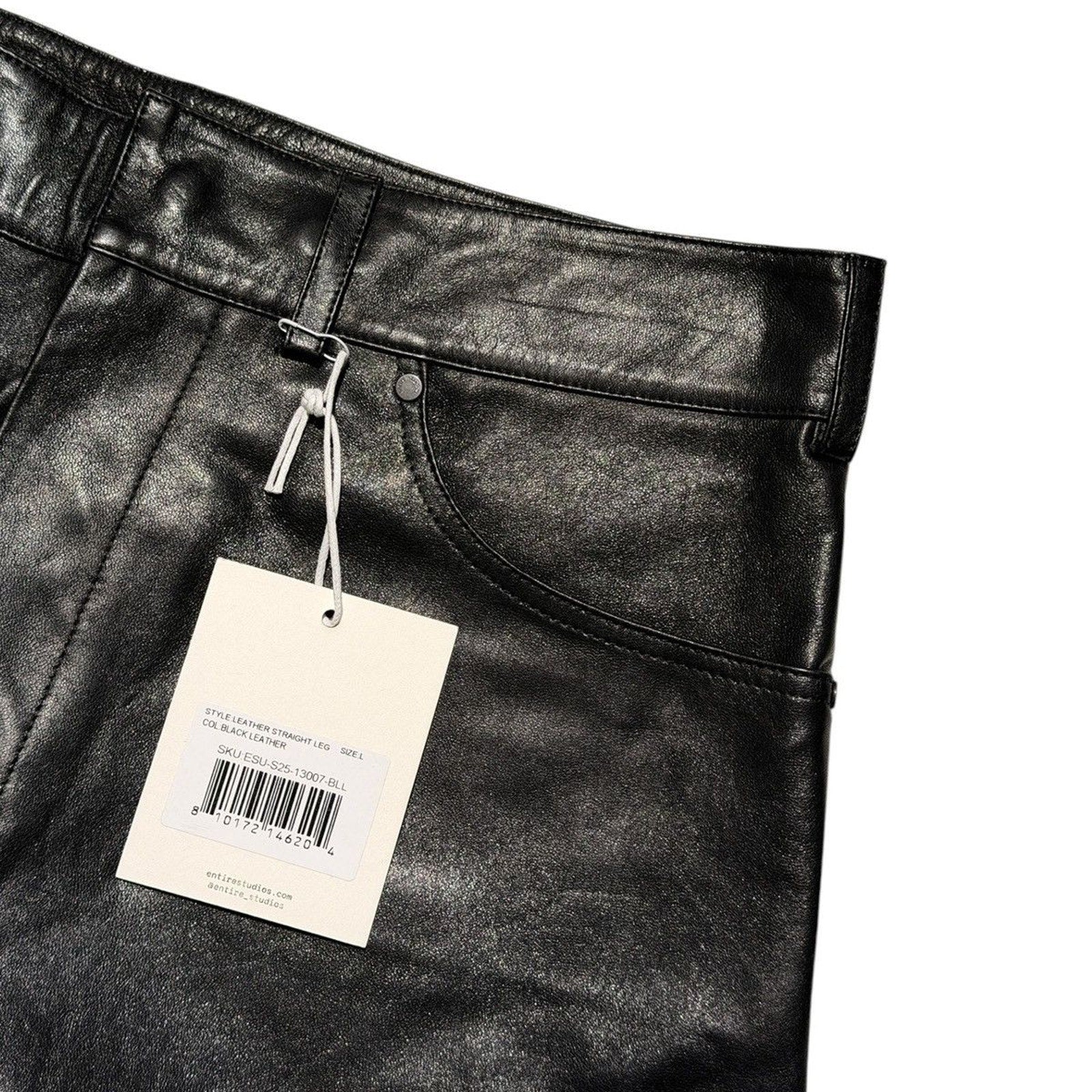 Leather Straight leg pant