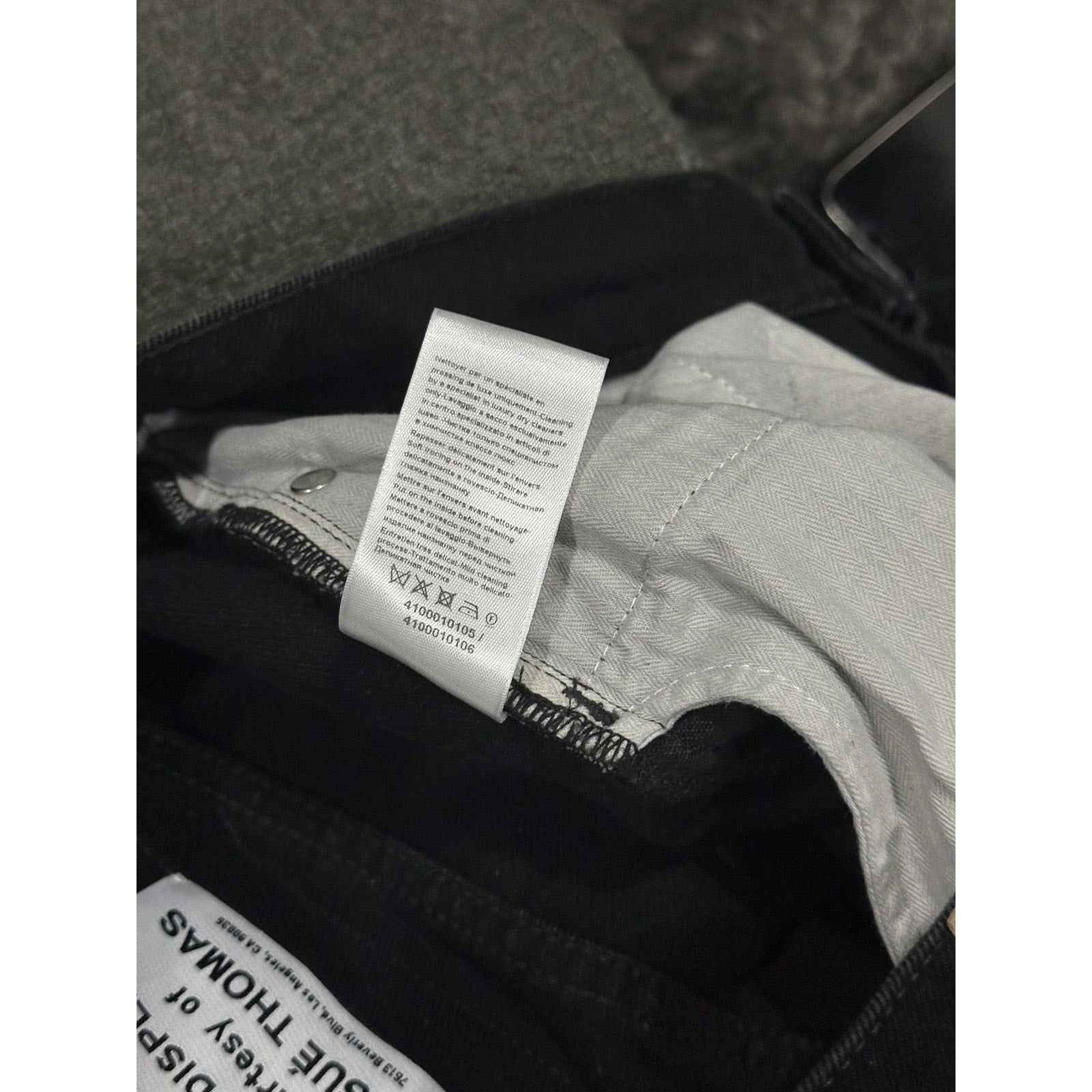 Leather paneled denim