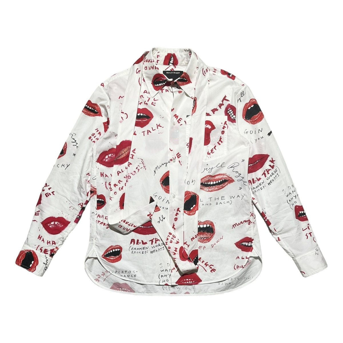 “All talk” graphic button up