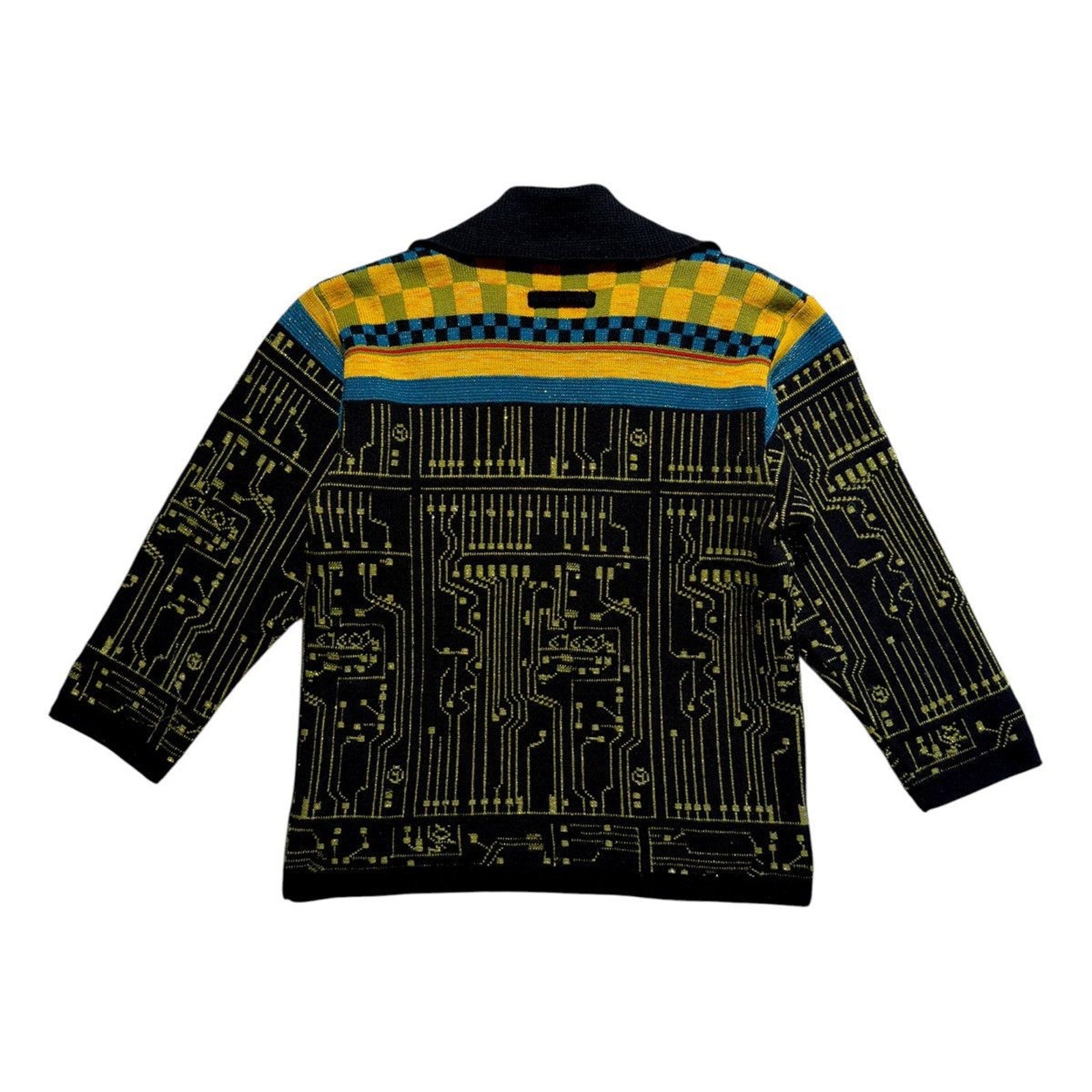 FW1995 circuit board zip sweater
