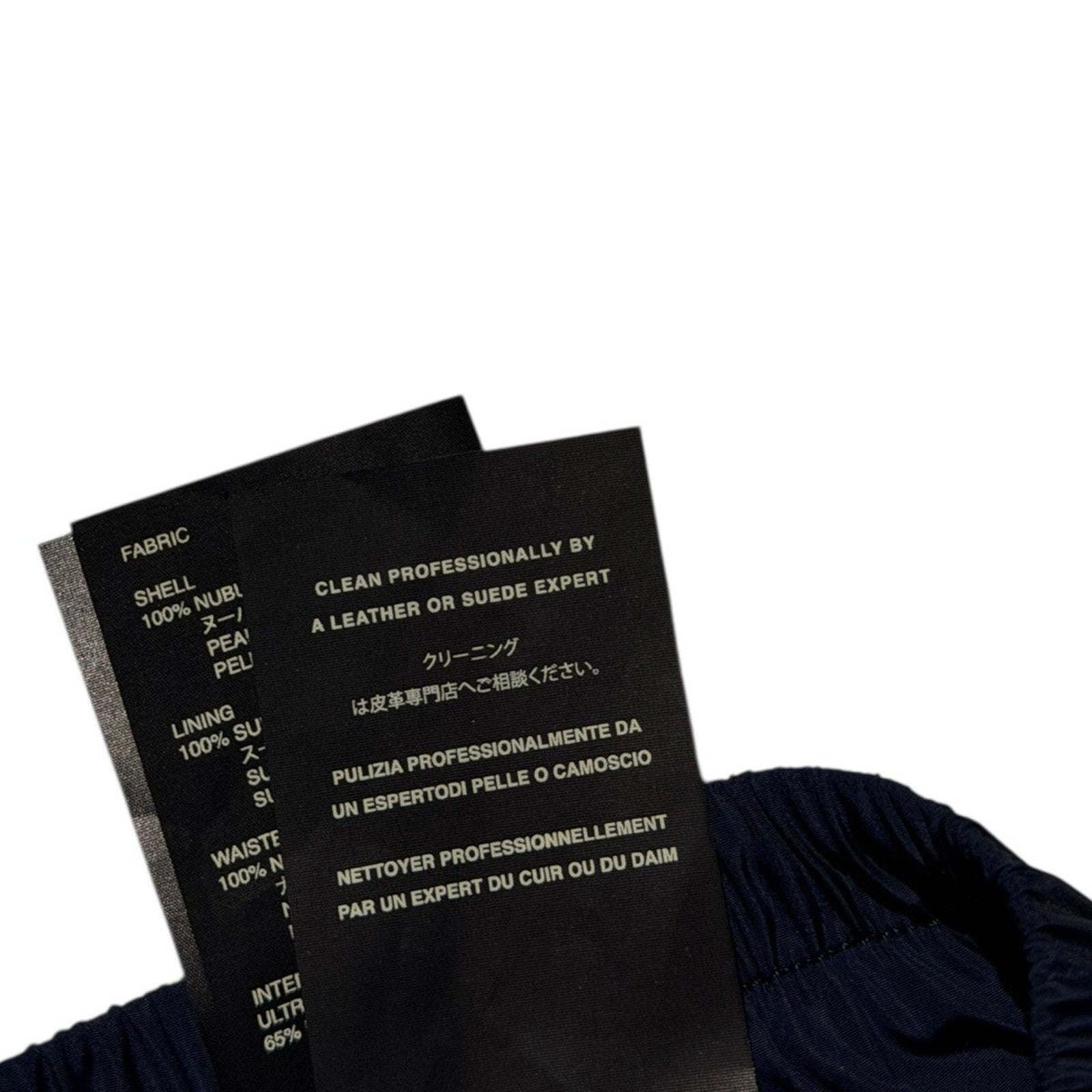 Full leather nubuck suede drawstring pant